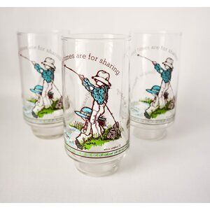 3 Vintage Holly Hobbie Drinking Glasses Coke Cola American Greetings Corporation